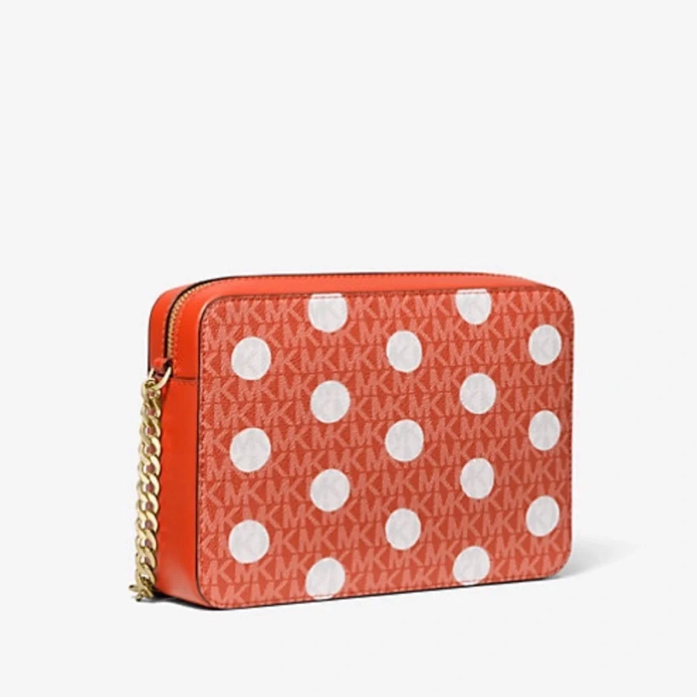 Michael Kors Orange and White Polka Dot Bag NWT